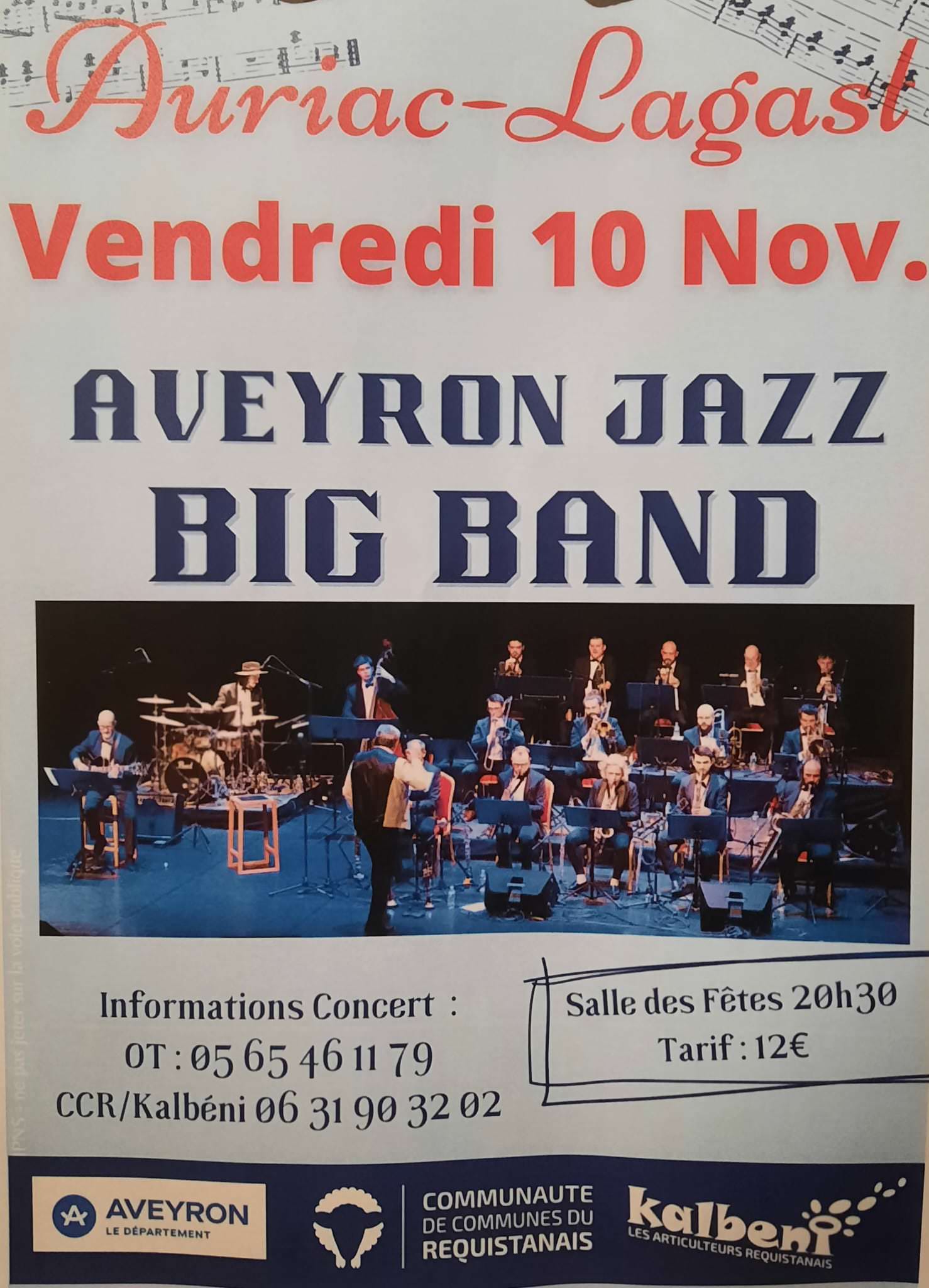 Lire la suite à propos de l’article Grand concert de Jazz à la salle des fêtes d’Auriac-Lagast le 10 Novembre !