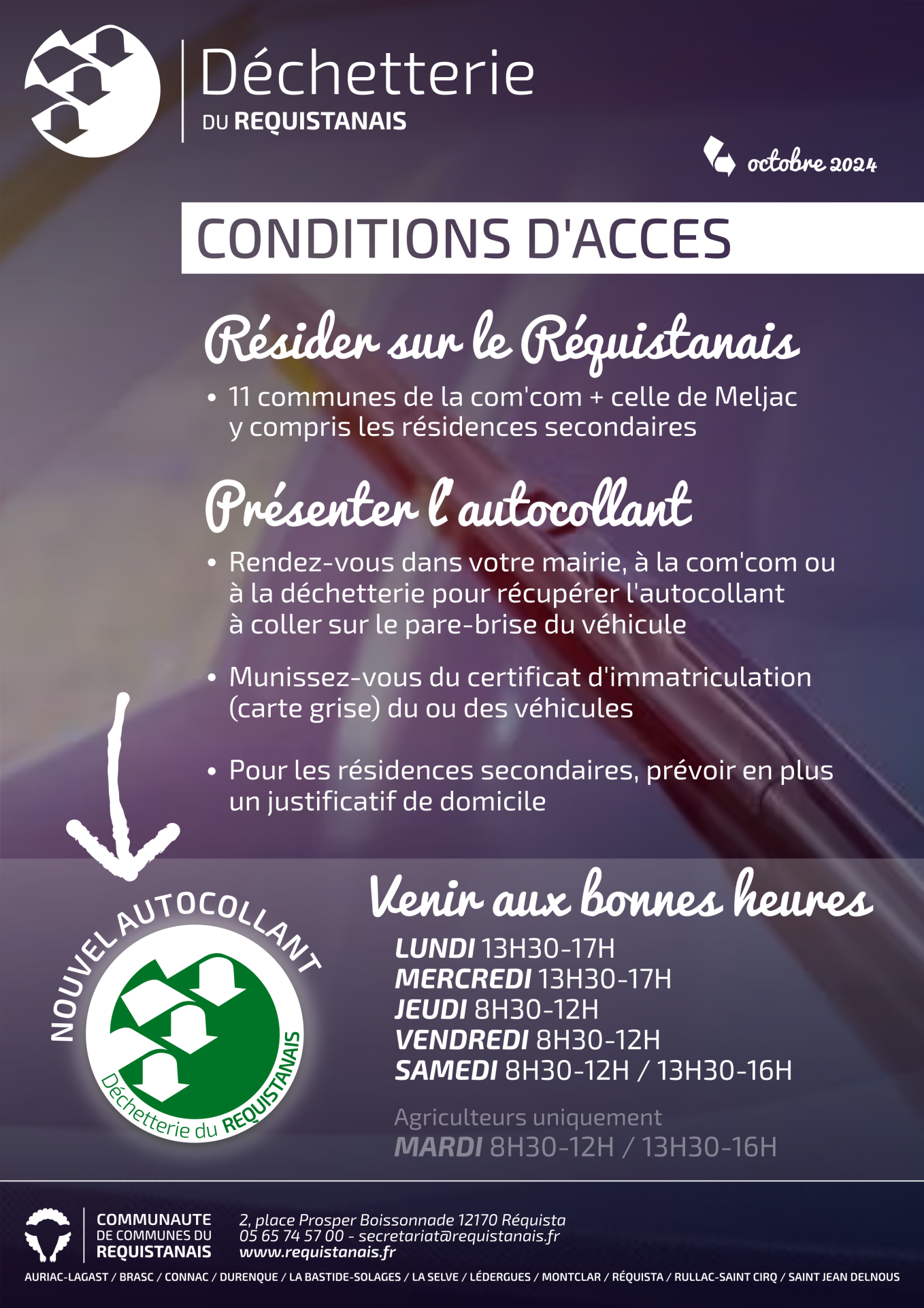 Lire la suite à propos de l’article Les conditions d’accès à la déchetterie de Requista changent