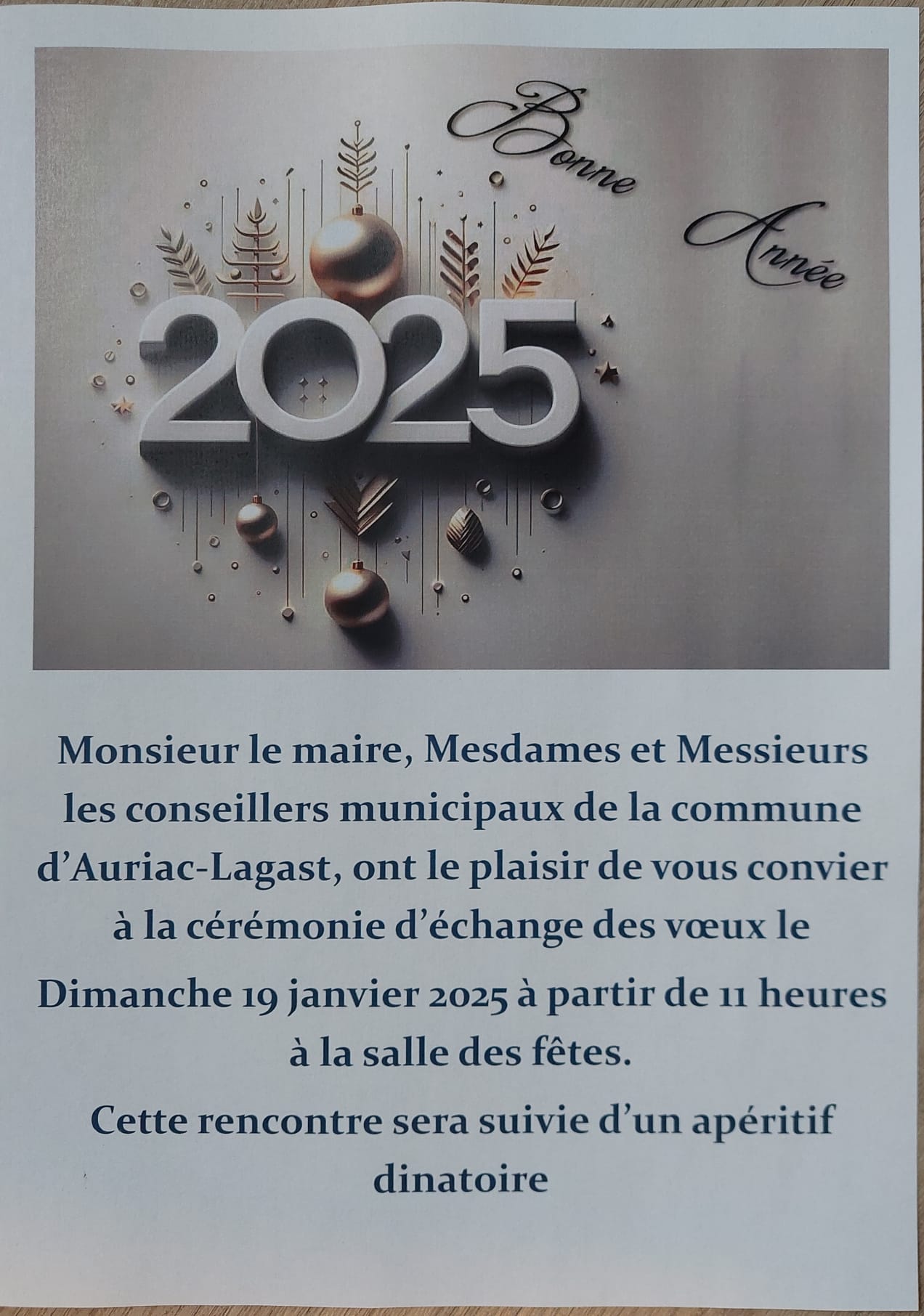Lire la suite à propos de l’article Vœux 2025